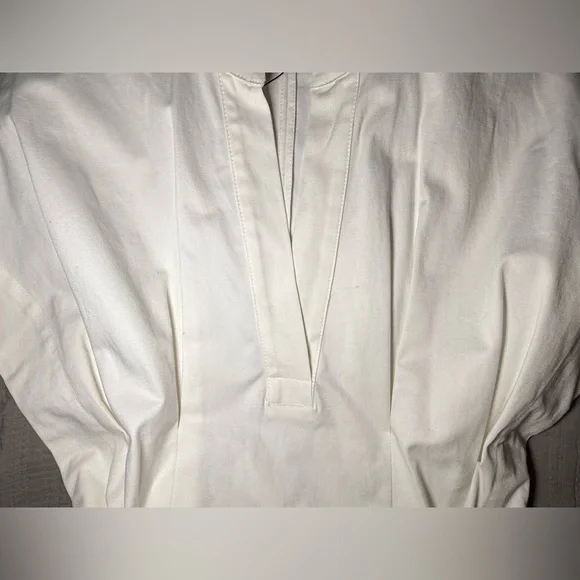 ZARA White Belted Mini Dress Pleated Short Sleeve Size S - Picture 9 of 15